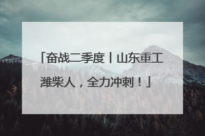奋战二季度丨山东重工潍柴人，全力冲刺！