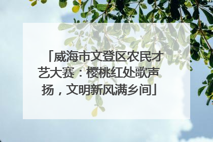威海市文登区农民才艺大赛：樱桃红处歌声扬，文明新风满乡间