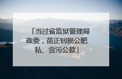 当过省监狱管理局政委，苗正钊损公肥私、贪污公款