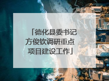 德化县委书记方俊钦调研重点项目建设工作