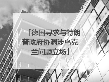 德国寻求与特朗普政府协调涉乌克兰问题立场