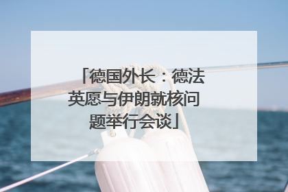 德国外长：德法英愿与伊朗就核问题举行会谈