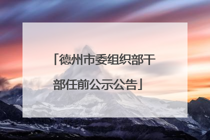 德州市委组织部干部任前公示公告