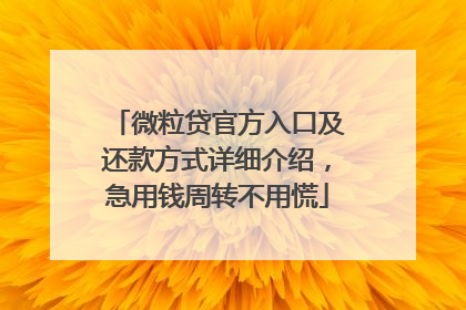 微粒贷官方入口及还款方式详细介绍，急用钱周转不用慌