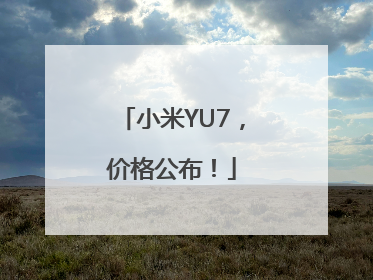 小米YU7，价格公布！