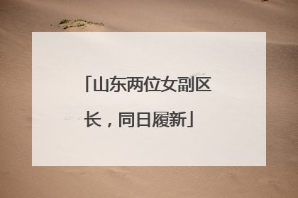 山东两位女副区长，同日履新
