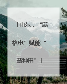 山东：“满格电”赋能“慧种田”