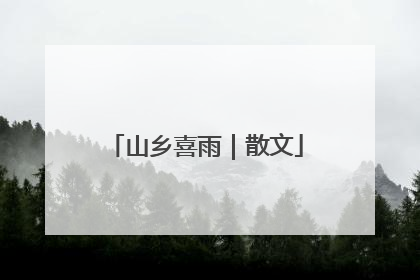 山乡喜雨｜散文