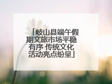岐山县端午假期文旅市场平稳有序 传统文化活动亮点纷呈