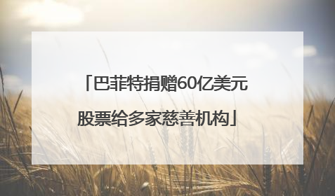 巴菲特捐赠60亿美元股票给多家慈善机构