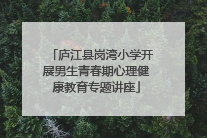 庐江县岗湾小学开展男生青春期心理健康教育专题讲座