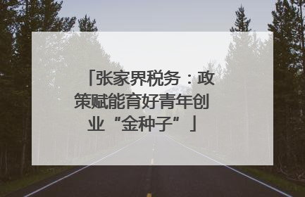 张家界税务：政策赋能育好青年创业“金种子”