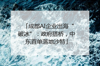 成都AI企业出海“破冰”：政府搭桥，中东首单落地沙特