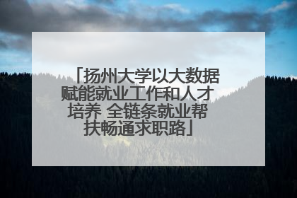 扬州大学以大数据赋能就业工作和人才培养 全链条就业帮扶畅通求职路