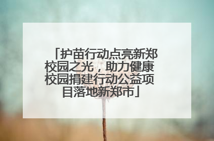 护苗行动点亮新郑校园之光，助力健康校园捐建行动公益项目落地新郑市