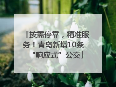 按需停靠，精准服务！青岛新增10条“响应式”公交