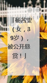 杨茜雯（女，39岁），被公开悬赏！