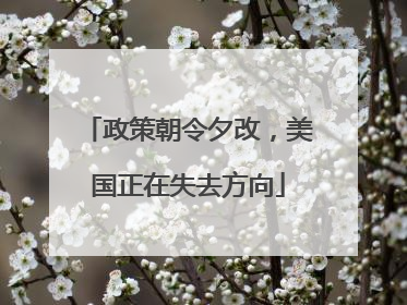政策朝令夕改，美国正在失去方向