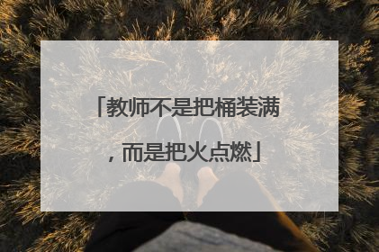 教师不是把桶装满，而是把火点燃