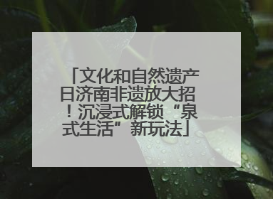 文化和自然遗产日济南非遗放大招！沉浸式解锁“泉式生活”新玩法