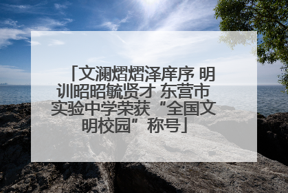 文澜熠熠泽庠序 明训昭昭毓贤才 东营市实验中学荣获“全国文明校园”称号