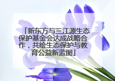 新东方与三江源生态保护基金会达成战略合作，共绘生态保护与教育公益新蓝图