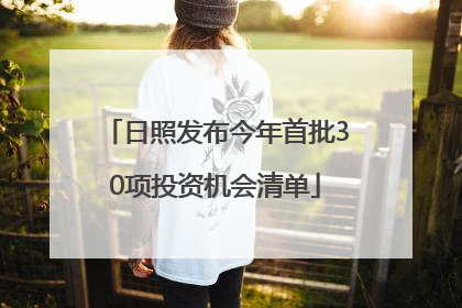 日照发布今年首批30项投资机会清单
