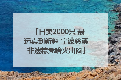 日卖2000只 最远卖到新疆 宁波慈溪非遗粽凭啥火出圈