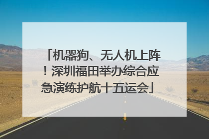 机器狗、无人机上阵！深圳福田举办综合应急演练护航十五运会