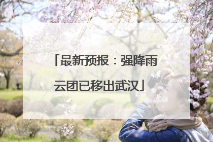 最新预报：强降雨云团已移出武汉