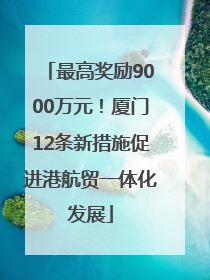 最高奖励9000万元！厦门12条新措施促进港航贸一体化发展