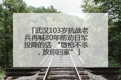 武汉103岁抗战老兵再喊80年前劝日军投降的话 “缴枪不杀，放你回家”