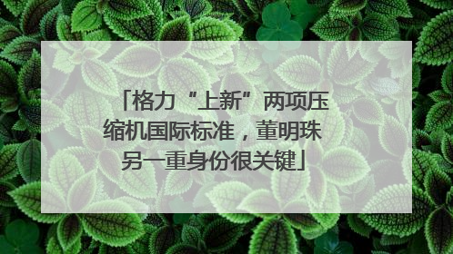 格力“上新”两项压缩机国际标准，董明珠另一重身份很关键