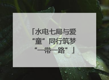 水电七局与爱“童”同行筑梦“一带一路”