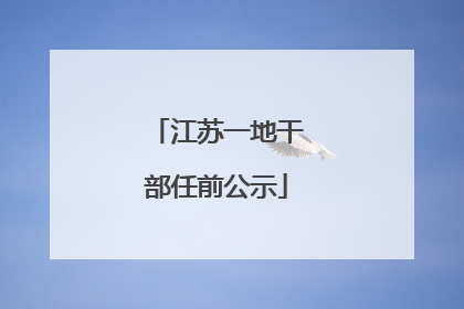 江苏一地干部任前公示
