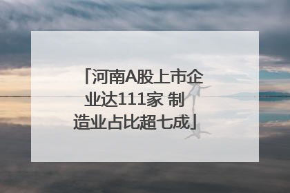 河南A股上市企业达111家 制造业占比超七成