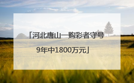 河北唐山一购彩者守号9年中1800万元