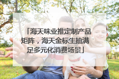 海天味业推定制产品矩阵，海天金标生抽满足多元化消费场景