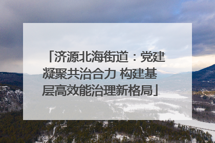 济源北海街道：党建凝聚共治合力 构建基层高效能治理新格局