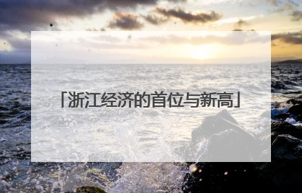 浙江经济的首位与新高