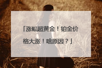 涨幅超黄金！铂金价格大涨！啥原因？