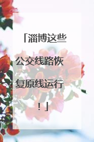 淄博这些公交线路恢复原线运行！