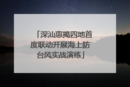 深汕惠揭四地首度联动开展海上防台风实战演练