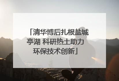 清华博后扎根盐城亭湖 科研热土助力环保技术创新