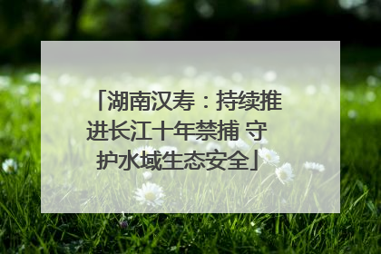 湖南汉寿：持续推进长江十年禁捕 守护水域生态安全