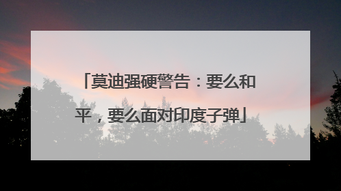 莫迪强硬警告：要么和平，要么面对印度子弹