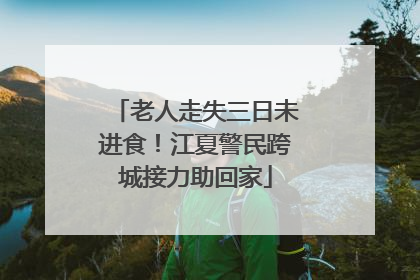 老人走失三日未进食！江夏警民跨城接力助回家