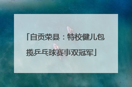 自贡荣县：特校健儿包揽乒乓球赛事双冠军
