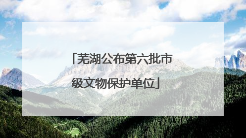 芜湖公布第六批市级文物保护单位