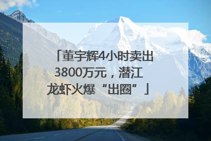 董宇辉4小时卖出3800万元，潜江龙虾火爆“出圈”